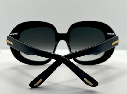 TOM FORD ICON COLLECTION TF1237 01B Sunglasses-ZEISS Gradient Lenses-Full Kit-NEW
