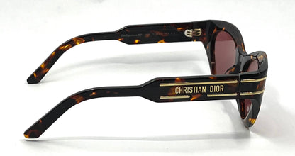 Christian Dior Dior Signature B7I Havana Tortoise Cat Eye Sunglasses Italy