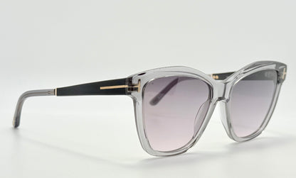 Brand New Tom Ford Lucia TF1087 ECO 20A Clear & Black Gradient Sunglasses - Made in Italy