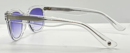 Garrett Leight Canter CR Crystal Sunglasses w/New Violet Fade Custom Lenses-47mm-New/Unworn