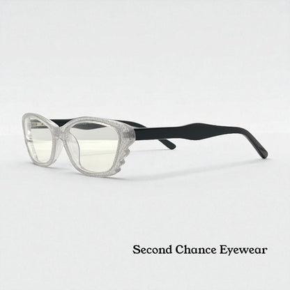 Menizzi MA3026 COL.01 Eyeglasses – Clear Textured / Black Temples – 50mm