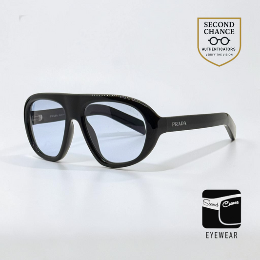 Prada SPR C05 Oversized Shield Sunglasses Black Unworn Full Kit Italy