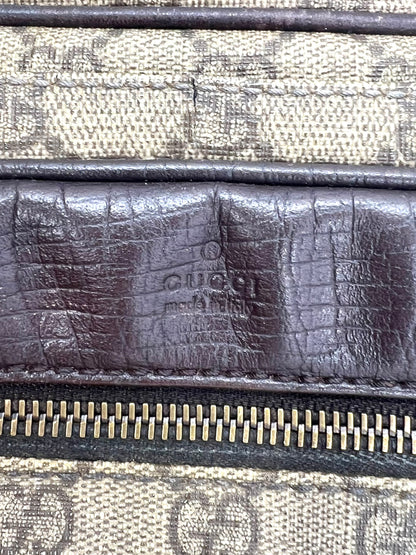 Gucci GG Monogram Canvas Double Zip Crossbody Messenger Bag Authentic