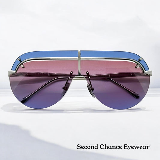 Philippe V N32 Titanium Shield Sunglasses | Made in Japan | Gradient Purple Lenses | Brand New