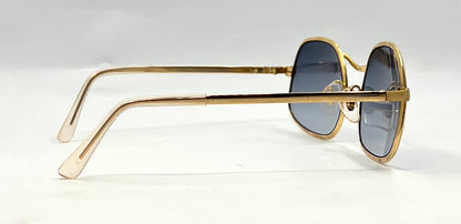 RPS Italy Gold Metal Vintage Sunglasses-New Blue Gradient Custom Tinted Lesnes