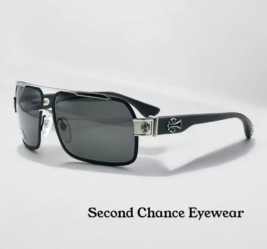 CHROME HEARTS “HUMMER” Sunglasses-Matte Black Ebony Wood Temples-Zeiss Lenses-Brand New-Full Kit