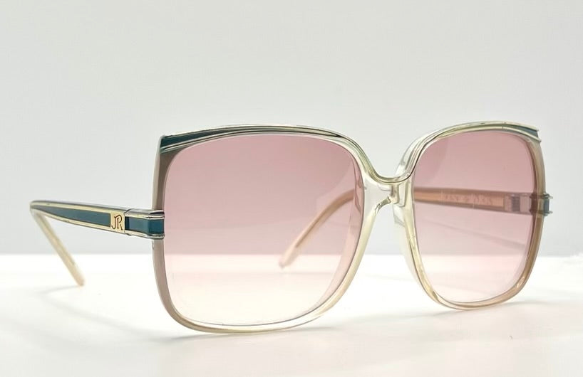 JEAN de PARIS 674/2 Vintage Sunglasses-Clear Frame Pink Lenses-France NOS