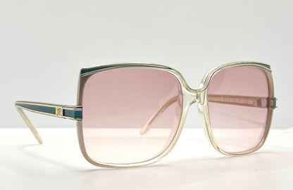 JEAN de PARIS 674/2 Vintage Sunglasses-Clear Frame Pink Lenses-France NOS