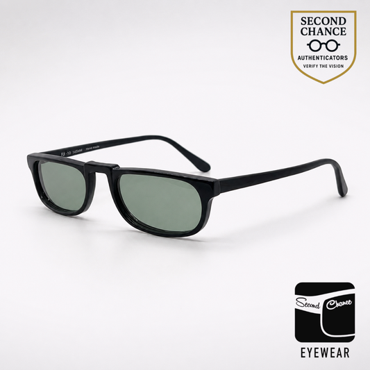 Elan 210 Blue Stripe Frame Vintage Sunglasses-New Custom Green Lenses