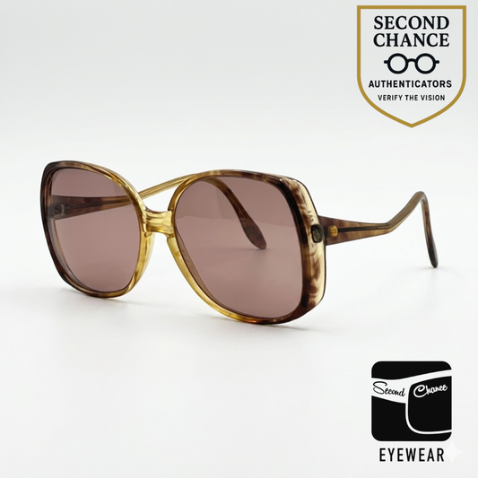 Emporio Armani EA6 VINTAGE Oversized Square Sunglasses-New Brown Custom Lens-Italy