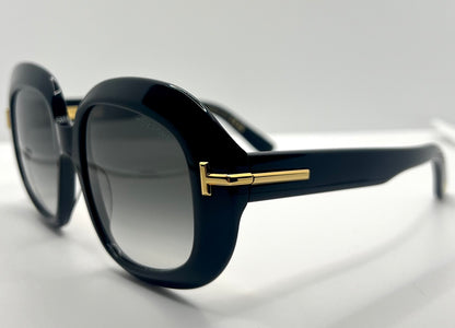 TOM FORD ICON COLLECTION TF1237 01B Sunglasses-ZEISS Gradient Lenses-Full Kit-NEW