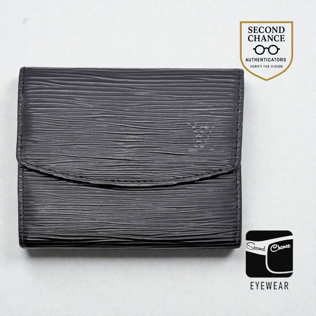 Louis Vuitton VINTAGE Epi Leather Compact Wallet Black-Authentic