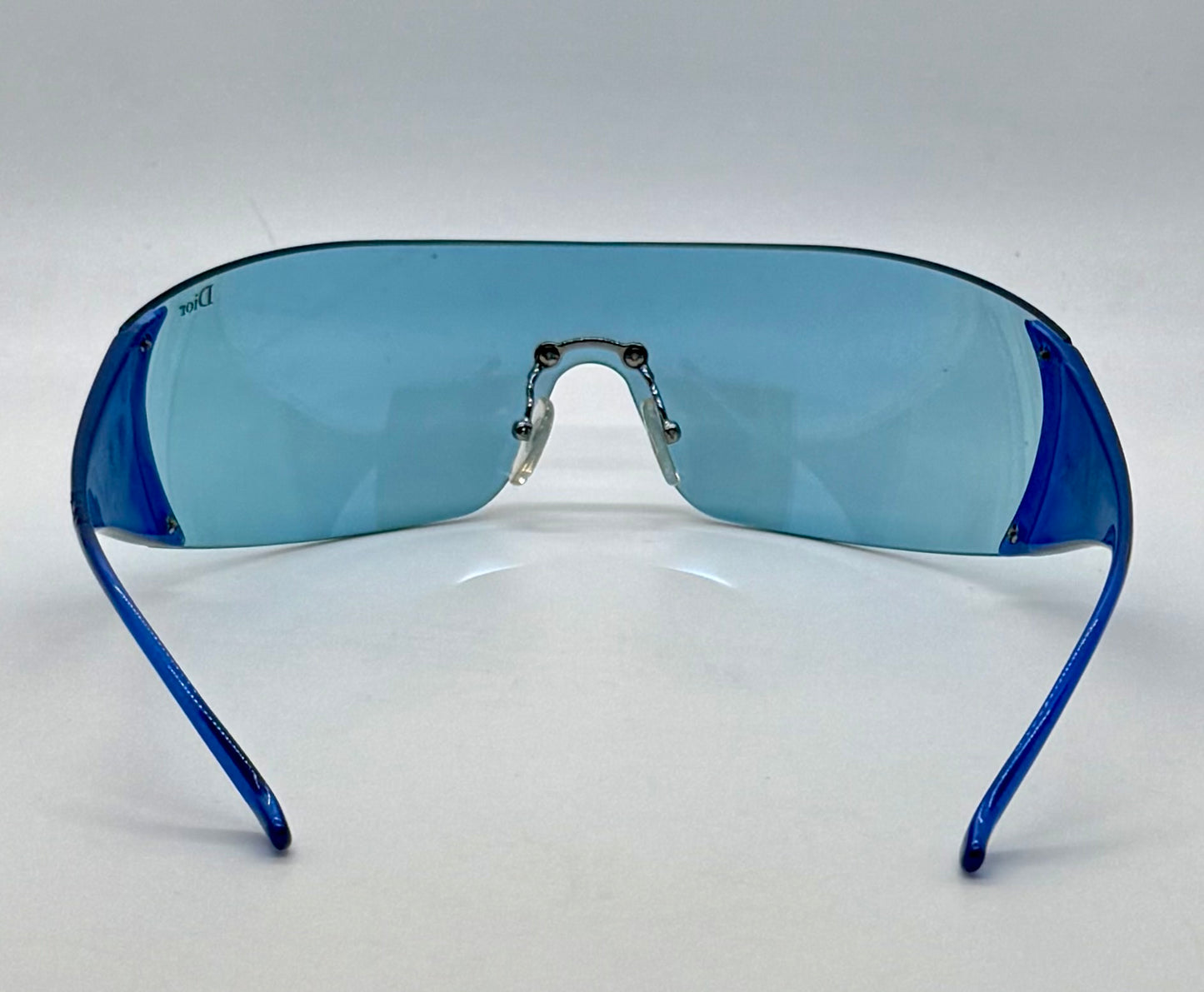Christian Dior Golf W08 Blue Shield Sunglasses Italy Safilo Y2K Full Kit