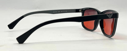 Emporio Armani EA 3164 Black Sunglasses w/New Grey-Red Custom Gradient Lenses-56mm