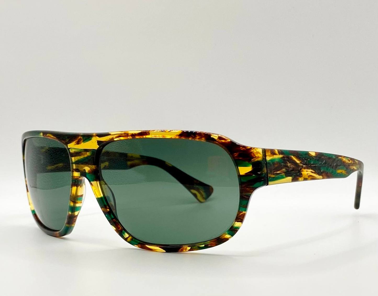 Deadstock Kala Eyewear - USA Made Green/Brown/Amber Tortoise Shell Sunglasses