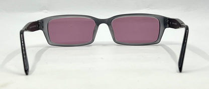 Garrison Perspectives-GP1208 Grey Crystal Y2K Sunglasses-New Solid Mauve Custom Lenses