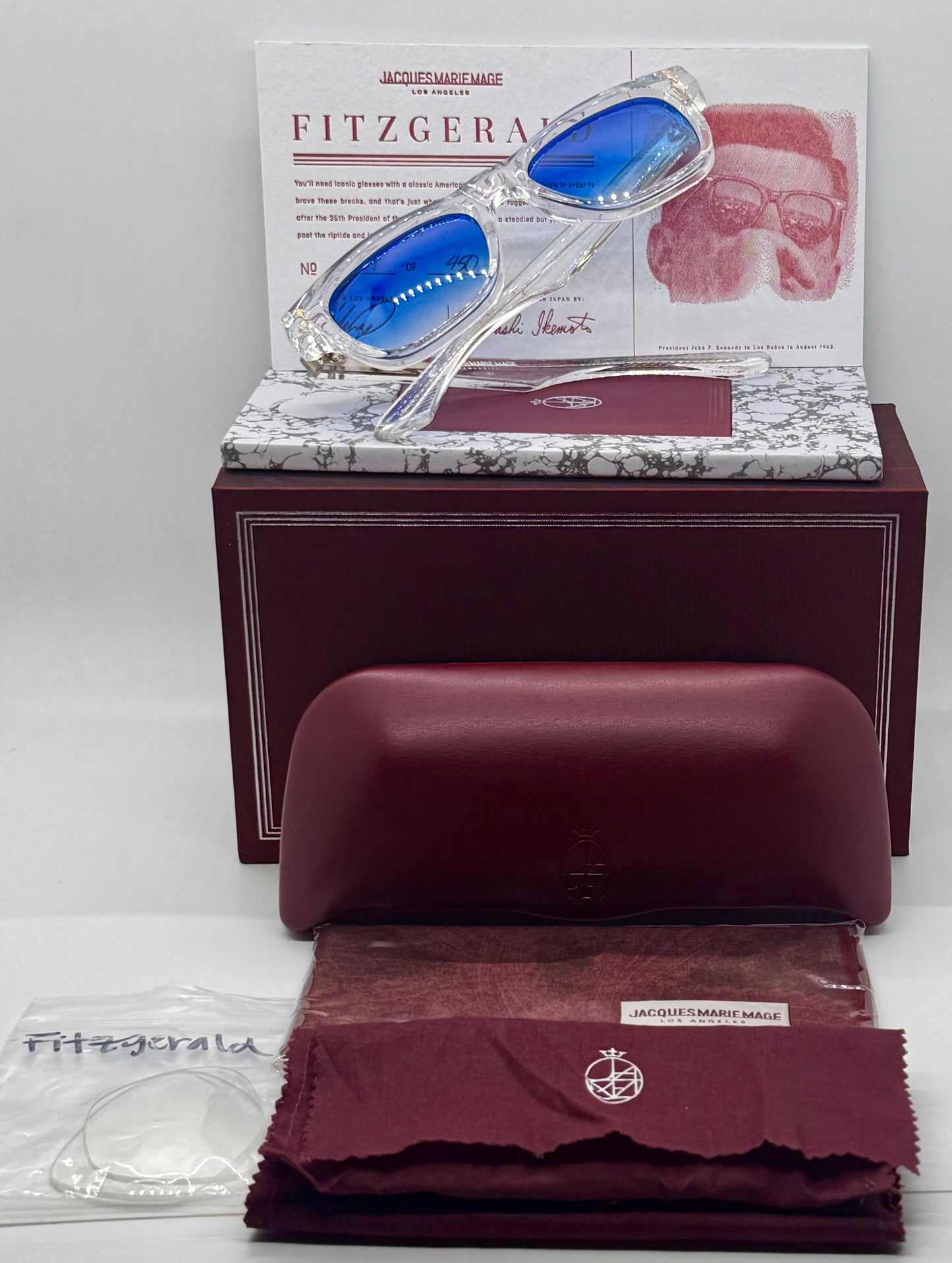 Jacques Marie Mage FITZGERALD in CLEAR 2-Limited 450-Full Kit-Blue Gradient Custom Lenses