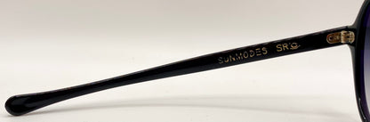 Vintage 1960s Sunmodes by SRO Rectangular Black Sunglasses w/New Custom Grey Gradient Berko’s Designs Lenses