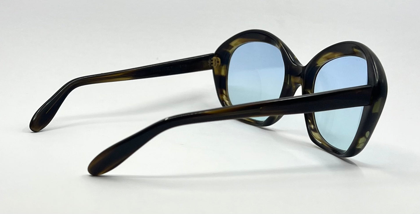 Fiorucci Oversized Vintage Sunglasses w/New Solid Sky Blue Day/Night Custom Tinted Lenses