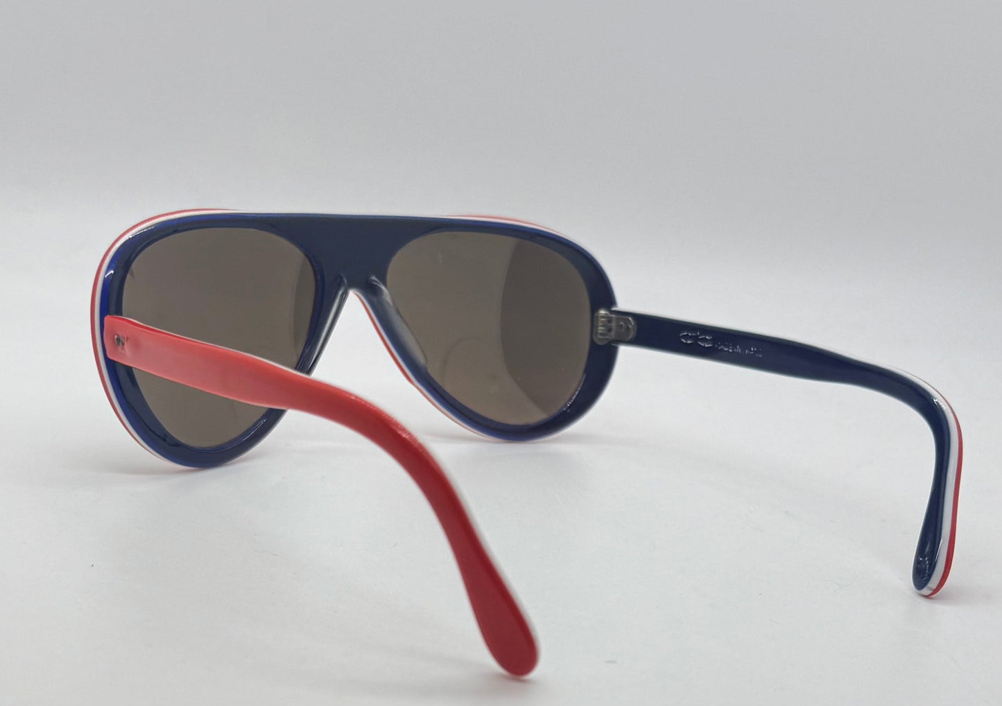 Cébé Alpine Crafts 415 VINTAGE Sunglasses – Red/White/Blue Tricolor 80s Shield – Made in France