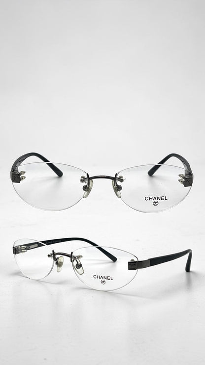 Chanel 2027 GN Rimless VINTAGE Eyeglasses Unworn/Y2K Italy 54-18