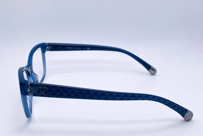 RARE CHANEL 3322 C.1543-Brand New & Unworn-Discontinued Transparent Blue Quilted Temples-Made in Italy