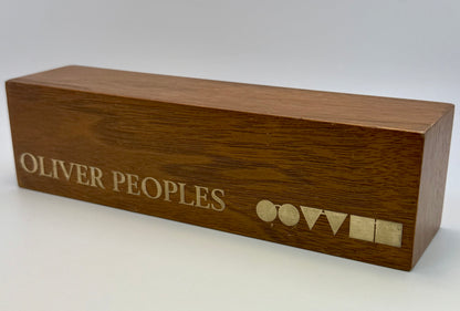 Oliver Peoples Wooden Double-Sided Retail Display with Gold Logo – Pre-Owned