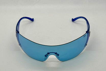 Christian Dior Golf W08 Blue Shield Sunglasses Italy Safilo Y2K Full Kit