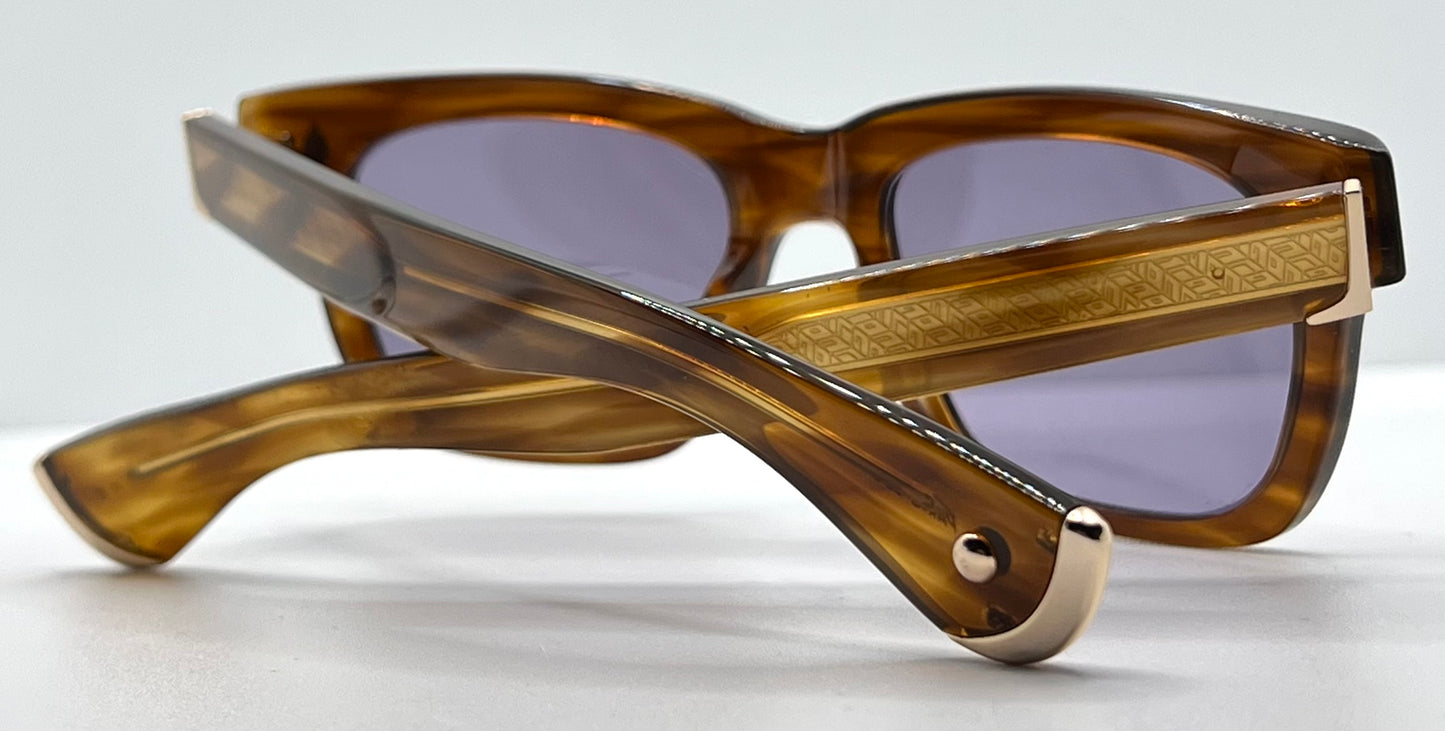 GARRETT LEIGHT x Officine Générale 118 DB-Limited Collab w/New, Custom Solid Violet Lenses-Unworn