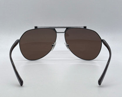 Dolce & Gabbana DG2149 1315/73 61mm-Gunmetal Brown Aviator-Sunglasses-Italy-Full Kit