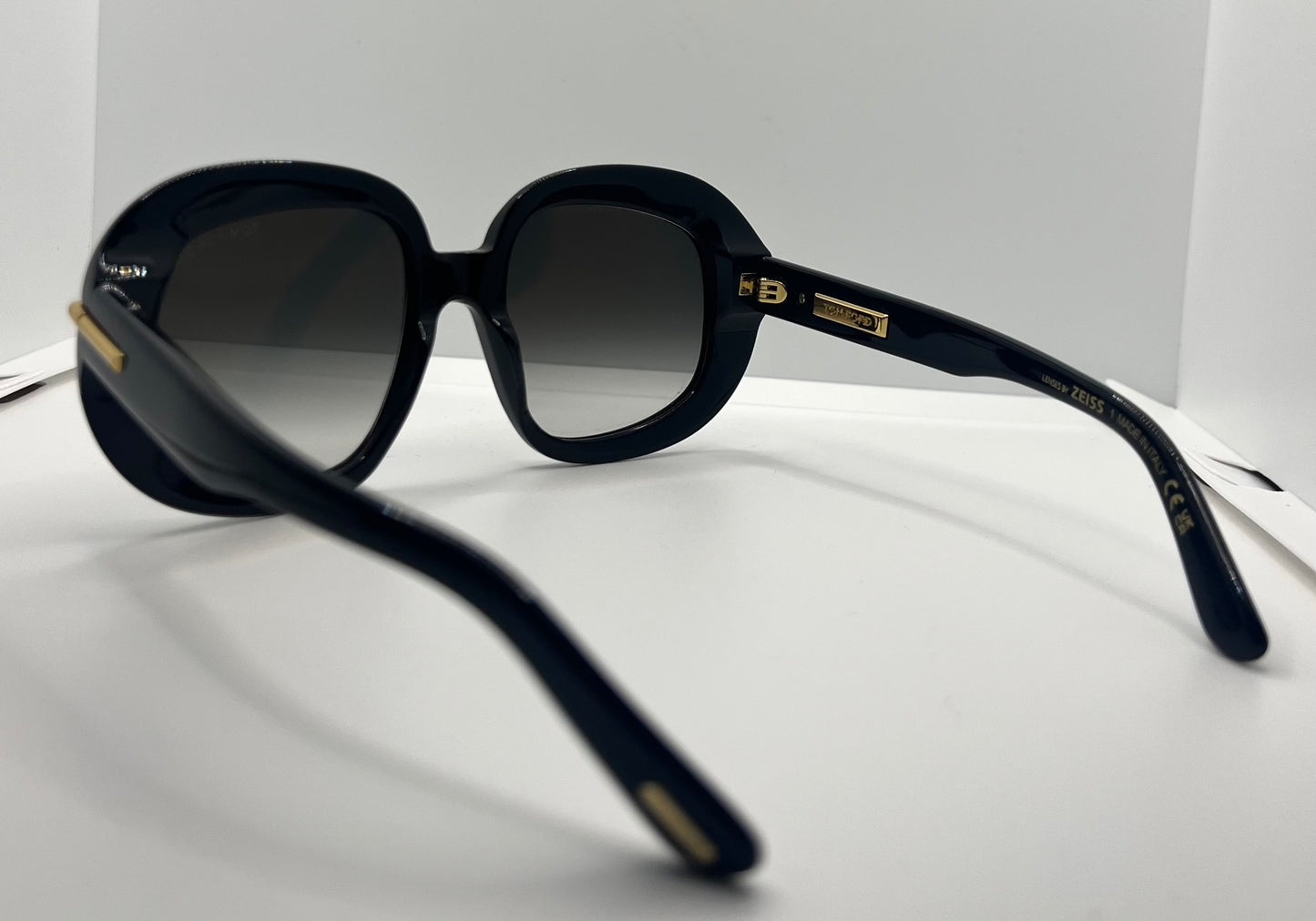 TOM FORD ICON COLLECTION TF1237 01B Sunglasses-ZEISS Gradient Lenses-Full Kit-NEW