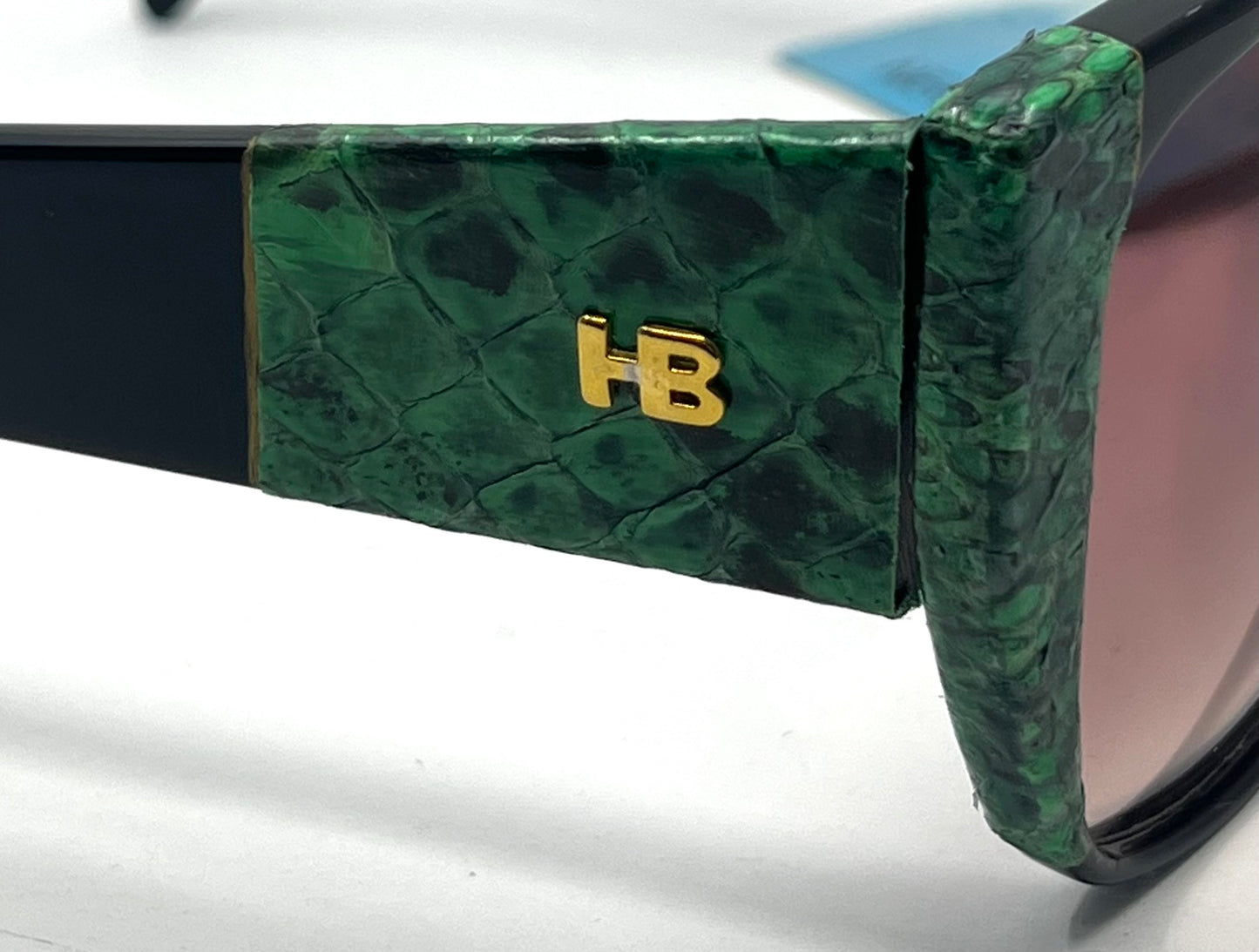 Hervé Bernard 11784 Sunglasses-Snakeskin Temples-Hand Made-Unworn