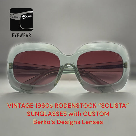 Vintage 60s Rodenstock Sunglasses Mod. Solista 125 with Brand New Berko’s Designs Lenses