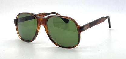 Tart Optical ACE HIGH-Vintage Amber Aviator Sunglasses-New Custom Green Lenses USA