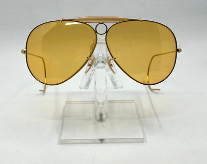 Bausch & Lomb Ray-Ban Shooter 62-8 Arista Gold Amber Mineral Glass-USA