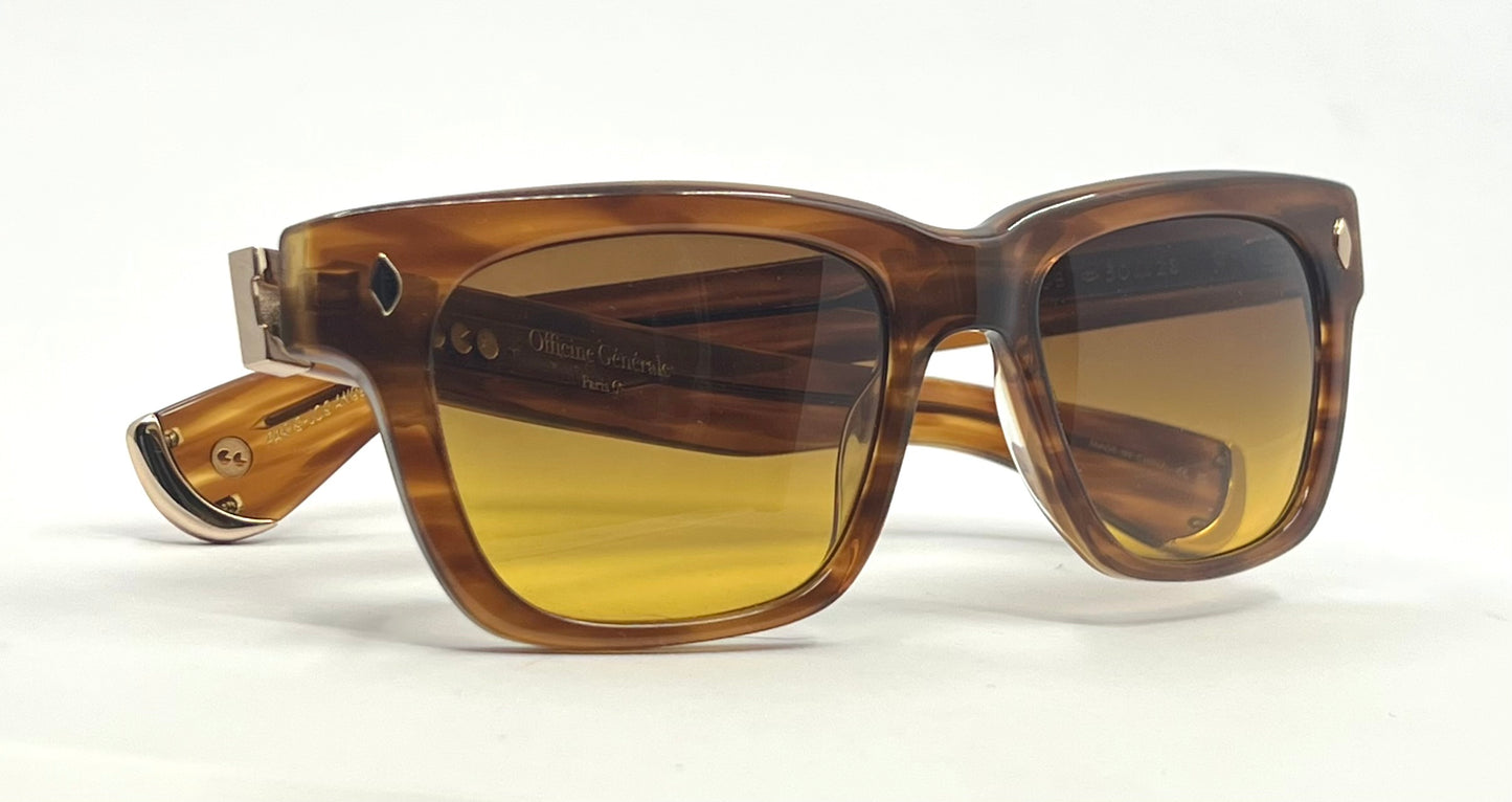 Garrett Leight x Officine Générale DB Sunglasses w/New, Custom Gradient Lenses-Full Kit/Unworn