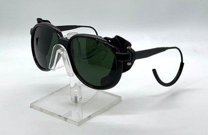 Japan Glacier Vintage Sunglasses-Deadstock Glass Lens Leather Side Shields