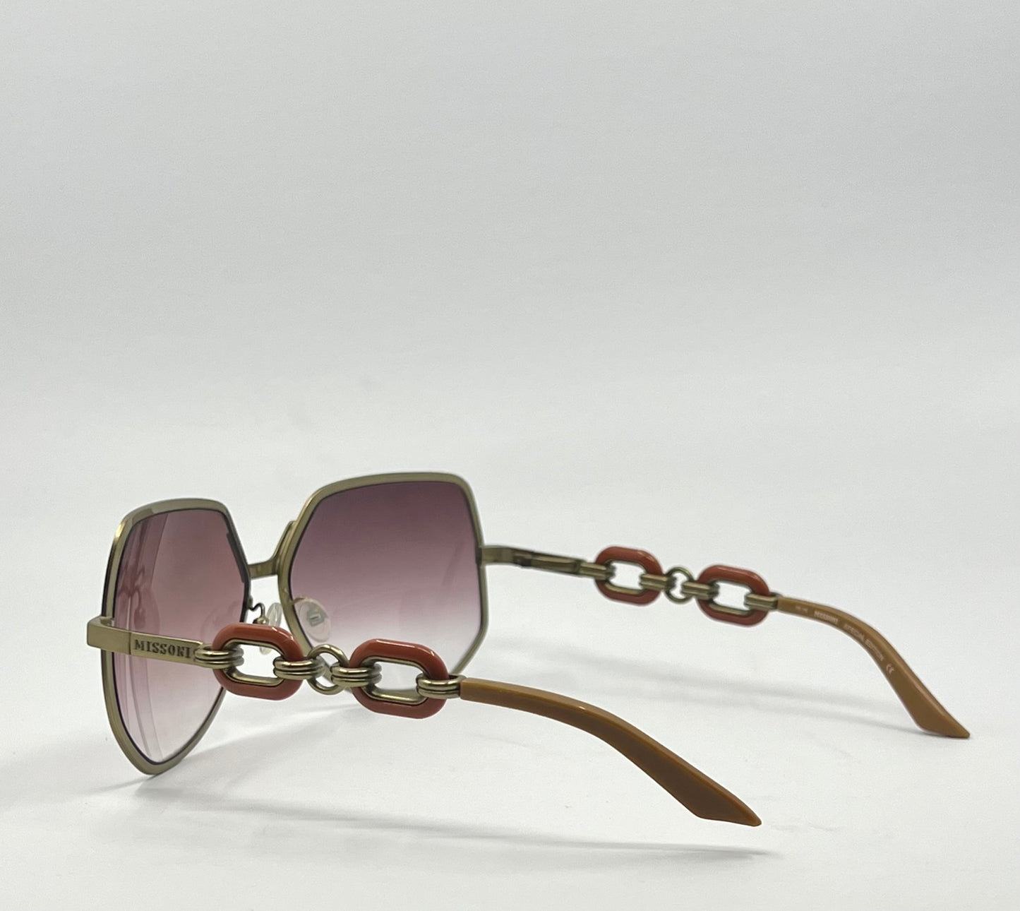 (Missoni Special Edition MI66603 Sunglasses Gold Chain 63-14 Deadstock