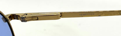 SEMESTER BLOND 081 Japan VINTAGE Sunglasses-Gold Frame w/New, Blue Custom Lenses