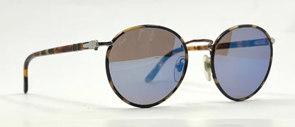 Persol 2422-S-J 1065/04 Brass & Tortoise Round Vintage Sunglasses – Made in Italy