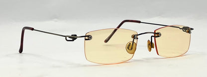 Masters Rimless Sunglasses-Solid Yellow Lenses-Unworn/Vintage