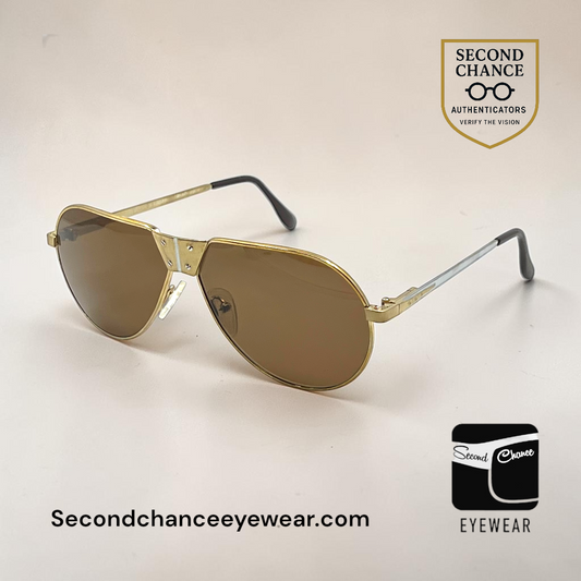 Optique Marquis Corvette 18K GP VINTAGE Aviator Sunglasses-New ZEISS Polarized Custom Lens