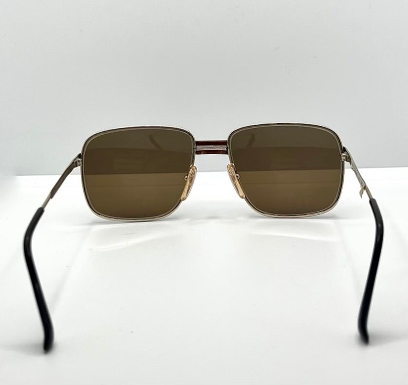 Vintage GEHAMI Mod. 500 Sunglasses Germany 54-22 Gold Frame Brown Lenses NOS