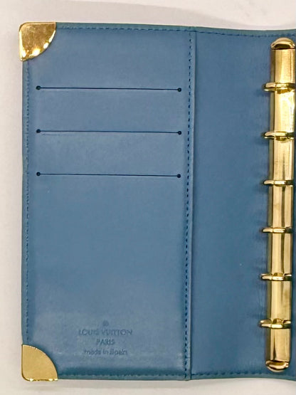 Louis Vuitton Taiga Agenda PM-Blue Leather-VINTAGE Organizer