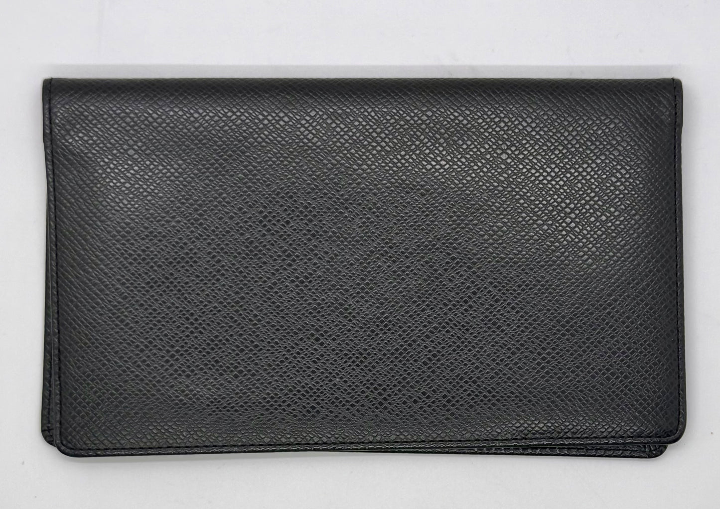 Louis Vuitton Taiga Leather Long Wallet-Black-Made in France-Unused-Archive