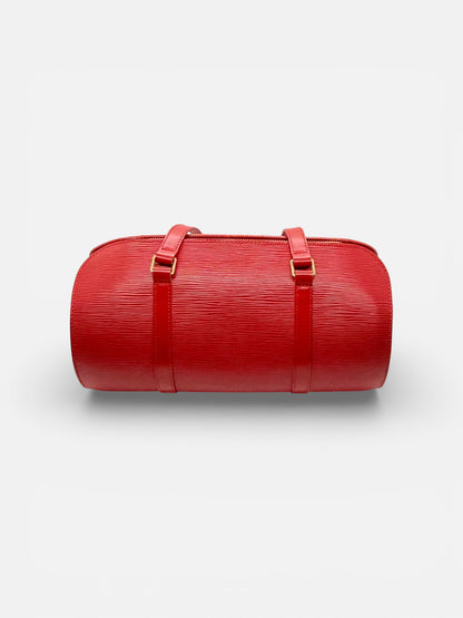 Louis Vuitton Red Epi Leather Barrel Handbag Papillon Made in France Authentic