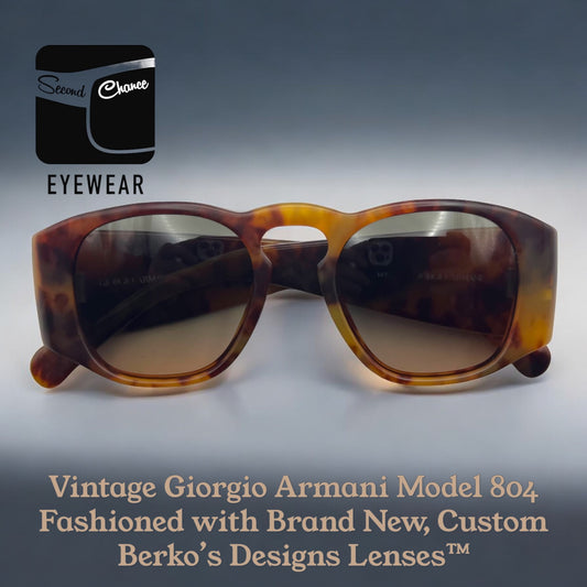 Vintage Giorgio Armani 804 064-S 145 Sunglasses w/New Berko's Designs Custom Lenses