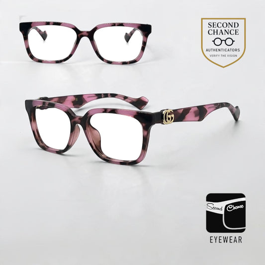Gucci GG1537OK 004 Pink Havana Optical Frames No Lenses Full Kit Made in Italy