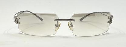 CHANEL 4051B 103/61 Rimless Crystal CC Logo Sunglasses-Y2K Deadstock-Italy