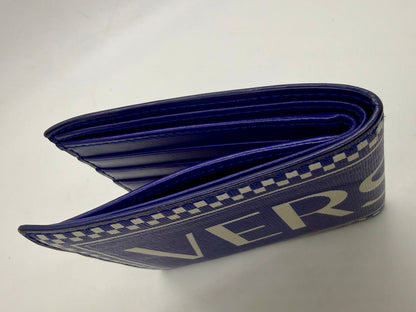 Versace Blue & White Logo Bifold Wallet-Made in Italy-Authentic